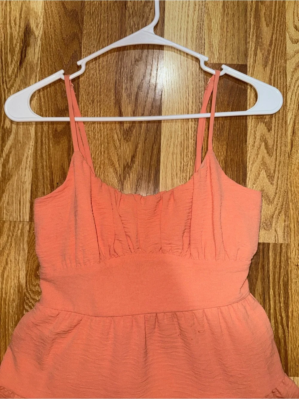 Altar’d State Coral Tiered Mini Dress Women’s Medium Tie Back Adjustable Straps